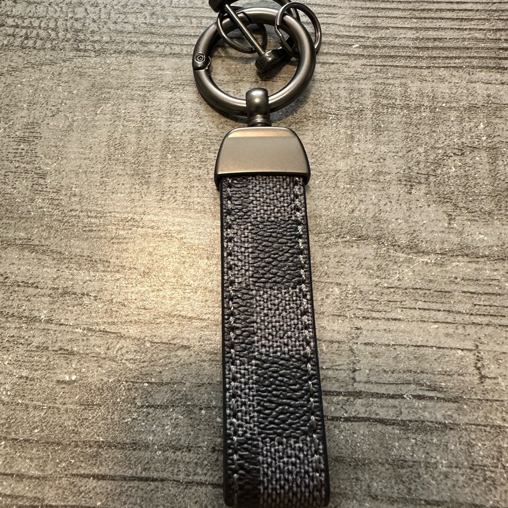 Checkered Black Gray Keychain NWT